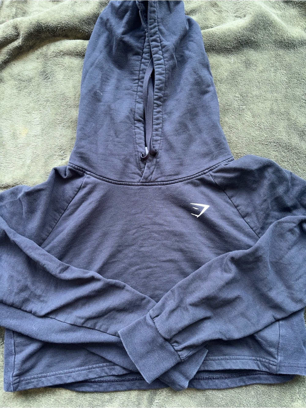Gymshark womens Navy Cropped Pullover Hoodie